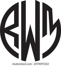 RWM Circle logo design, icon, symbol, vector file, 
