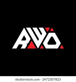 RWO triangle letter logo design with triangle shape. RWO triangle logo design monogram. RWO triangle vector logo template with red color. RWO triangular logo Simple, Elegant, and Luxurious design.