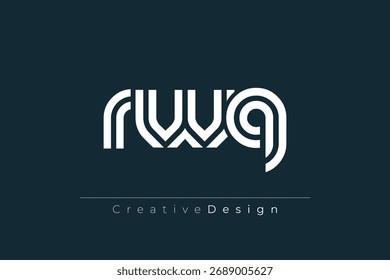 RWQ Creative Unique Modern Letter Logo Design. Elegant Monogram Logo Design with Decorative Elements and Typography