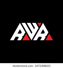 Diseño del logotipo de la letra del triángulo de RWR con forma de triángulo. Monograma de diseño de logotipo de triángulo RWR. Plantilla con logotipo de Vector triangular RWR con color rojo. RWR logo triangular Diseño simple, elegante y lujoso.