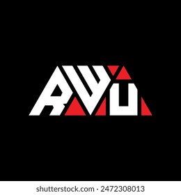 RWU triangle letter logo design with triangle shape. RWU triangle logo design monogram. RWU triangle vector logo template with red color. RWU triangular logo Simple, Elegant, and Luxurious design.