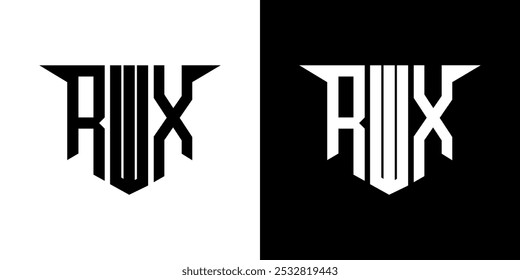 RWX letter logo design with white background in illustrator, vector logo modern alphabet font overlap style, calligraphy designs for logo, Poster, Invitation, etc.