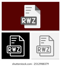 Rwz document file format. flat file type icon design for design needs. Can be used for websites, UI and interfaces.