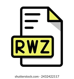 RWZ File Format Icon. type file extension, Editable Bold Outline With Color, Vector Illustration.