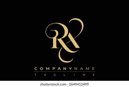 Logotipo creativo Abstractas de la joyería de RX. Logotipo elegante con iniciales de monograma doradas en una tipografía elegante y moderna, perfecta para la marca