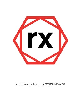 Icono de letras iniciales de nombre de empresa RX. Monograma RX.