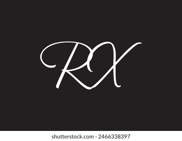 RX Cursive Letter Initial Logo Design Template Vector Illustration