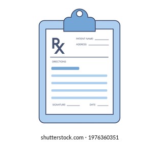 Rx form. Isometric vector illustration.