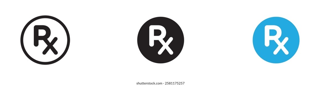 RX icon black white vector outline