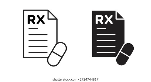RX-Symbol. gefülltes Flachschild für mobiles Konzept und Webdesign