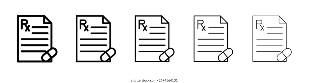 Logotipo do ícone RX na coleção de linhas de traçado