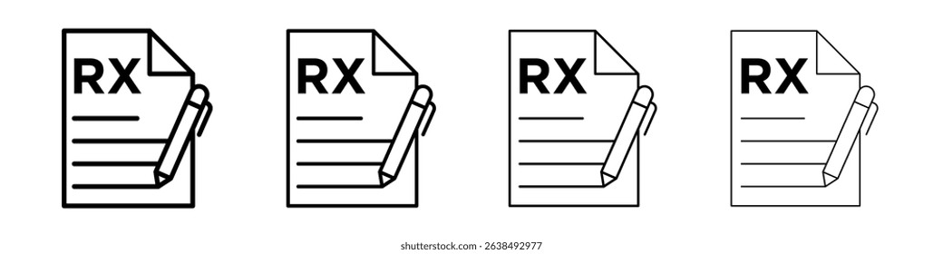 RX icon Outline sign symbol set