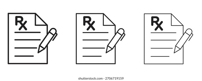 RX icon with outline style, vector illustration designs