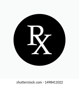 Rx Icon Vector Prescription Sign Symbol Stock Vector (Royalty Free ...