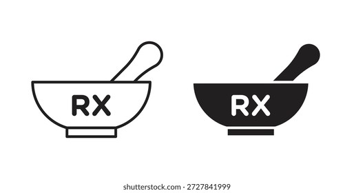 RX-Symbole. Gliederungssymbole, Vektorsammlung. flache Illustrationen