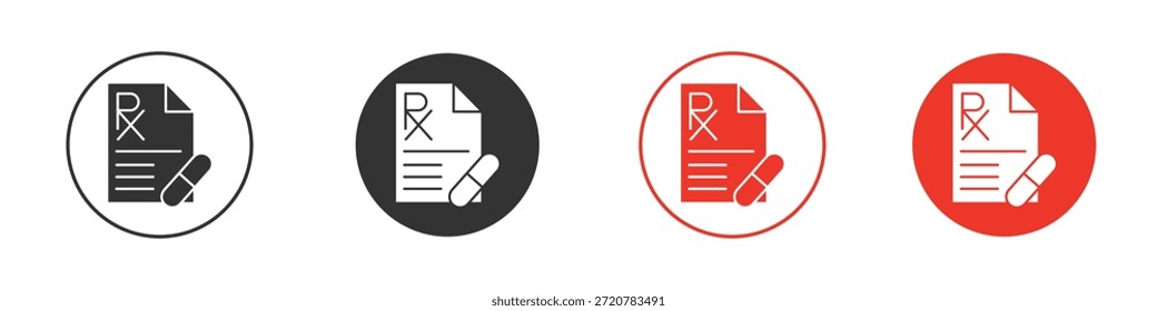 Ilustración vectorial de silueta plana simple de RX icons