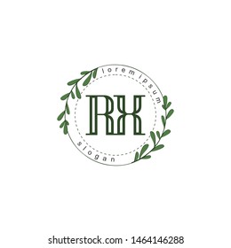 RX Initial beauty floral logo template