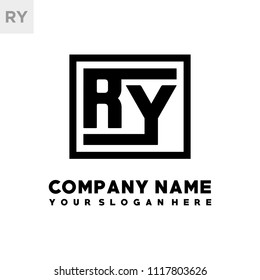 RX initial box letter logo template vector