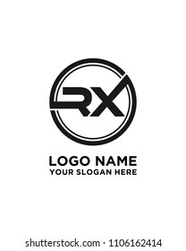 RX initial circle logo template vector