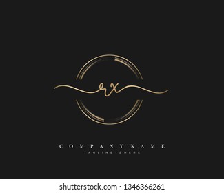 RX initial handwriting logo template vector