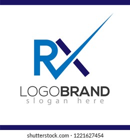 RX initial letter logo element. RX medical logo template