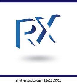 RX initial letter with negative space logo icon vector template