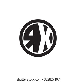 RX initial letters circle monogram logo
