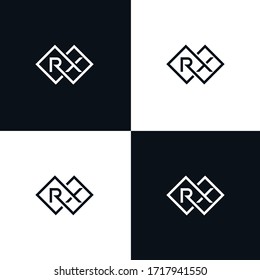 RX initial letters looping linked square monogram logo, EPS 10