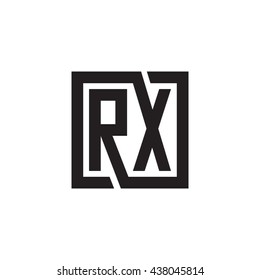 RX initial letters looping linked square monogram logo