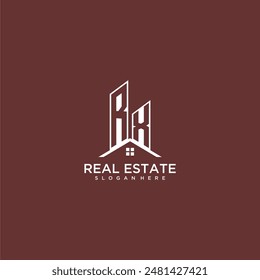 RX initial monogram building and roof logo for real estate