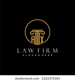 RX initial monogram for law firm with creative circle line