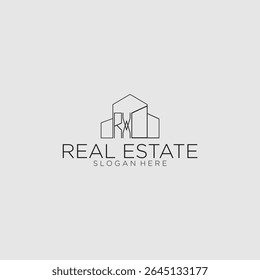 RX initial monogram logo for real estate with luxury building style