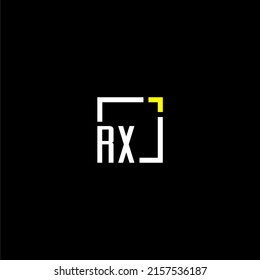 RX initial monogram logo with square style design