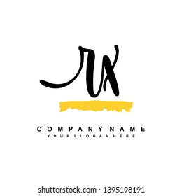 RX initial signature logo. handwriting logo template vector,