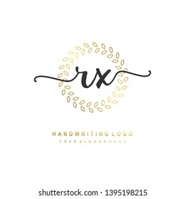 RX initial signature logo. handwriting logo template vector,