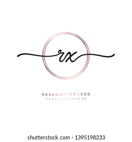 RX initial signature logo. handwriting logo template vector,