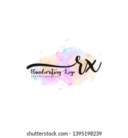 RX initial signature logo. handwriting logo template vector,