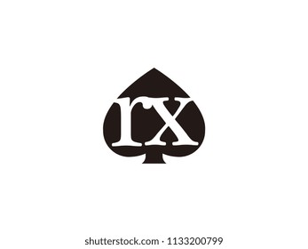 The rx initials logo inside the black shovel