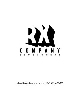 RX Letter Initial Logo Design in shadow shape design concept.