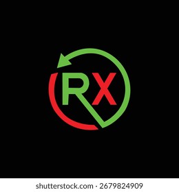 RX letter initial logo design vector illustration	