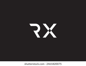 RX Letter Logo Design with Creative Modern Trendy Typography and Black Colors.
