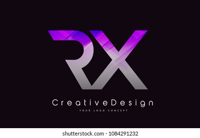 RX Letter Logo Design in Purple Texture Colors. Creative Modern Letters Vector Icon Logo Illustration.