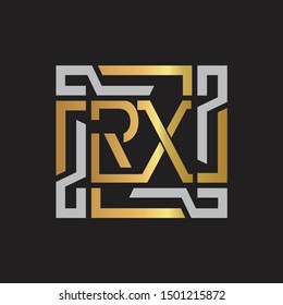 RX Letter logo initial capital monogram with abstract ornament