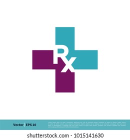RX Letter Medical Cross Icon Vector Logo Template Illustration Design. Vector EPS 10.