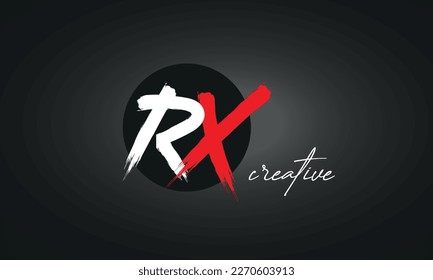 Icono del logotipo de pincel de letras RX, diseño de vectores elegantes