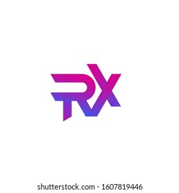 RX letters, vector logo design