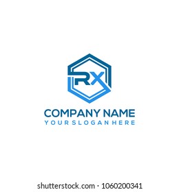 RX logo letter initial, Abstract polygonal Background Logo,