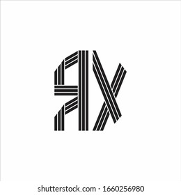 Estilo de esquema de monograma del logotipo RX vinculado aislado en fondo blanco