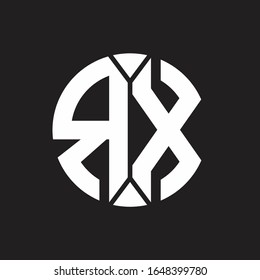 RX Logo monogram with piece circle ribbon style