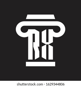 RX Logo monogram with pillar style design template